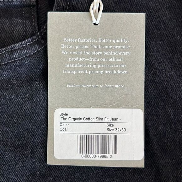 NWT Everlane The Slim Fit Jeans in Black Size 33 X 30 - Picture 5 of 12